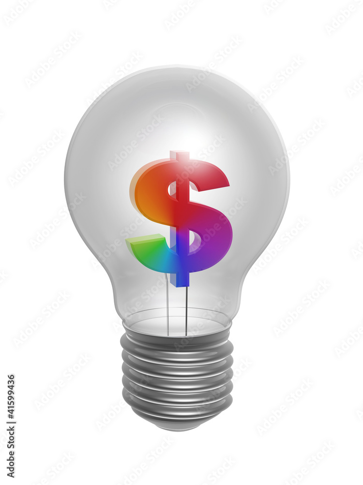 bulb and dollar symbol inside bulb and dollar symbol inside