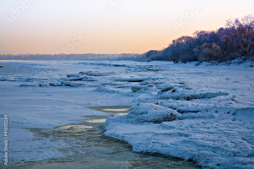Iced seashore.