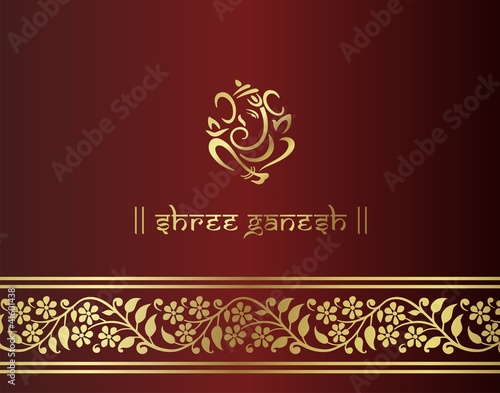 Ganesha, Hindu wedding card, royal Rajasthan, India