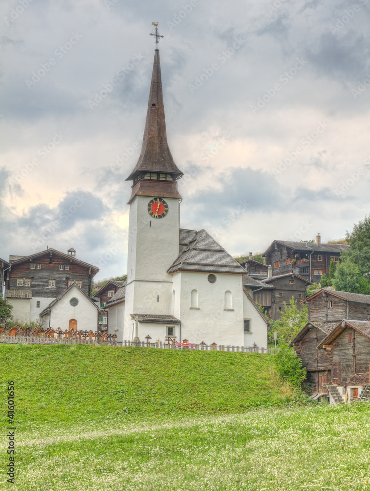 village settlement in canton Valais  Switzerland