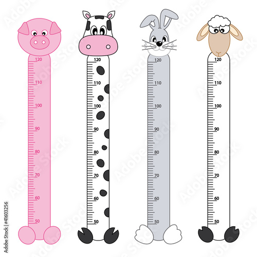 Medidor de pares para niños. Animales de granja
