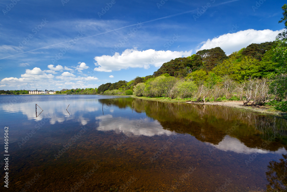 Idyllic scenery of Killarney lake in Ireland