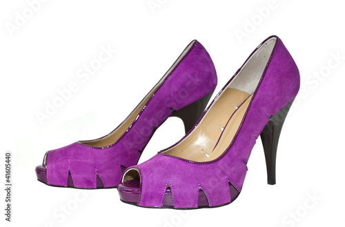 Purple shoes isolated on white