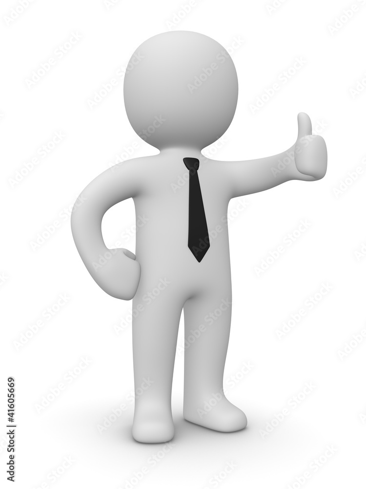 Confident businessman showing thumbs up sign Confident businessman showing thumbs up sign