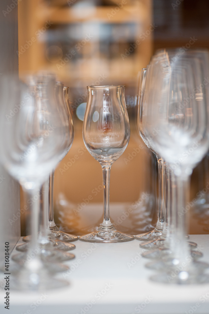 Wine glasses at restaurant, nice bokeh Wine glasses at restaurant, nice bokeh