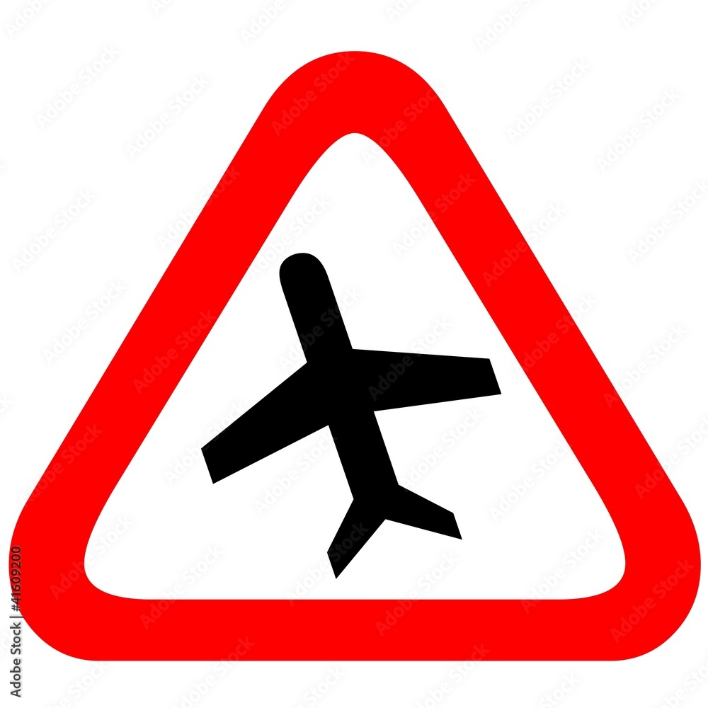 Señal aeropuerto, advertencia aviones. Stock Illustration | Adobe Stock