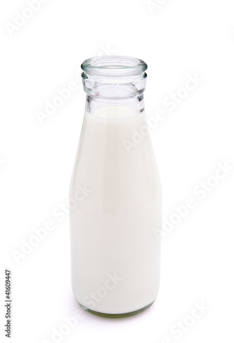 bottle of milk with clipping path