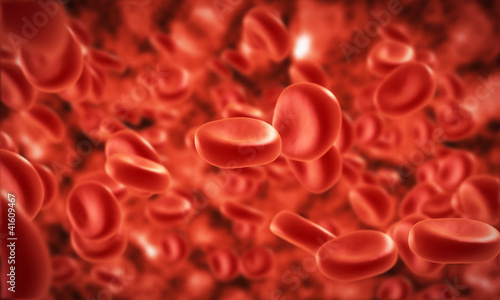 streaming blood cells in vein