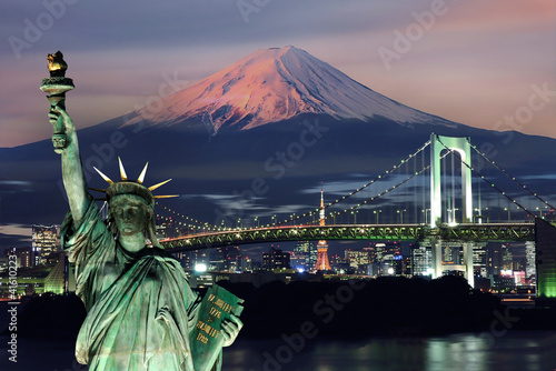 Photography Surreal view of Odaiba city in Japan