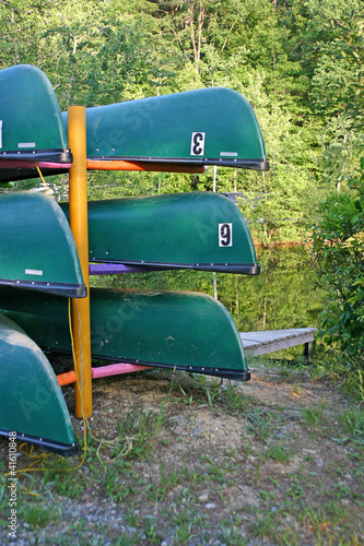 Fototapeta Stacked Canoes