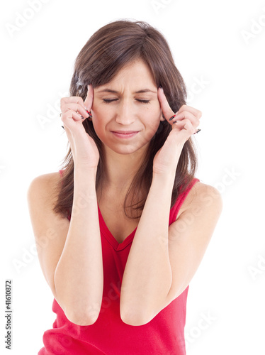 Teen woman with headache