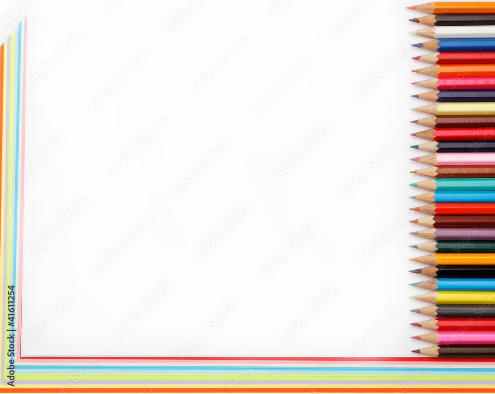 Fototapeta premium Colored pencils on a white background.