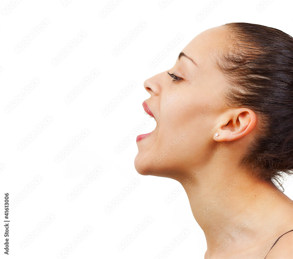 Woman's face in profile