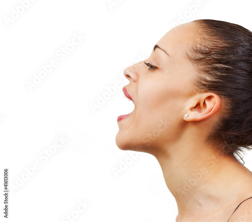 Woman's face in profile