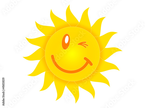 Symbol of the sun on a white background