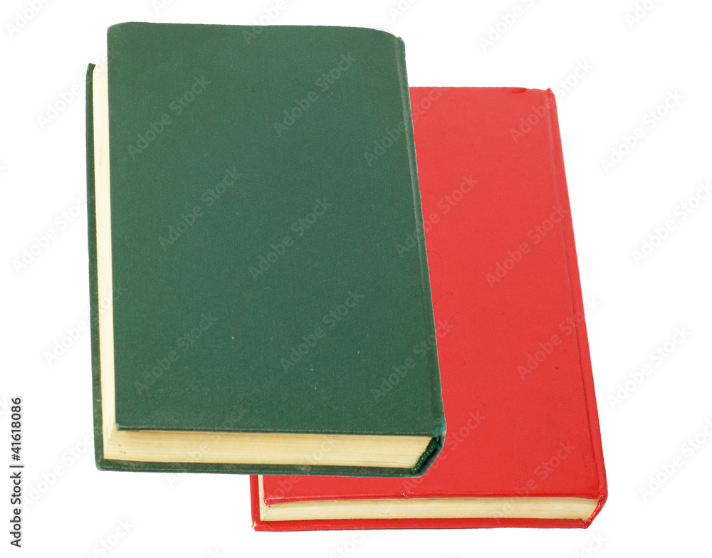 green book and red book on white background green book and red book on white background