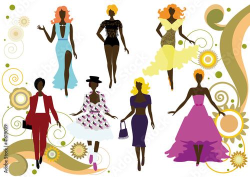 Fashionable women's silhouettes