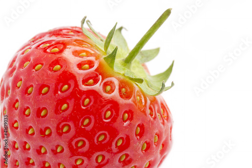 Wallpaper Mural Top of ripe red strawberry on white background Torontodigital.ca