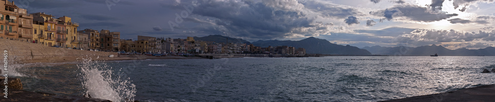 Aspra city and sea