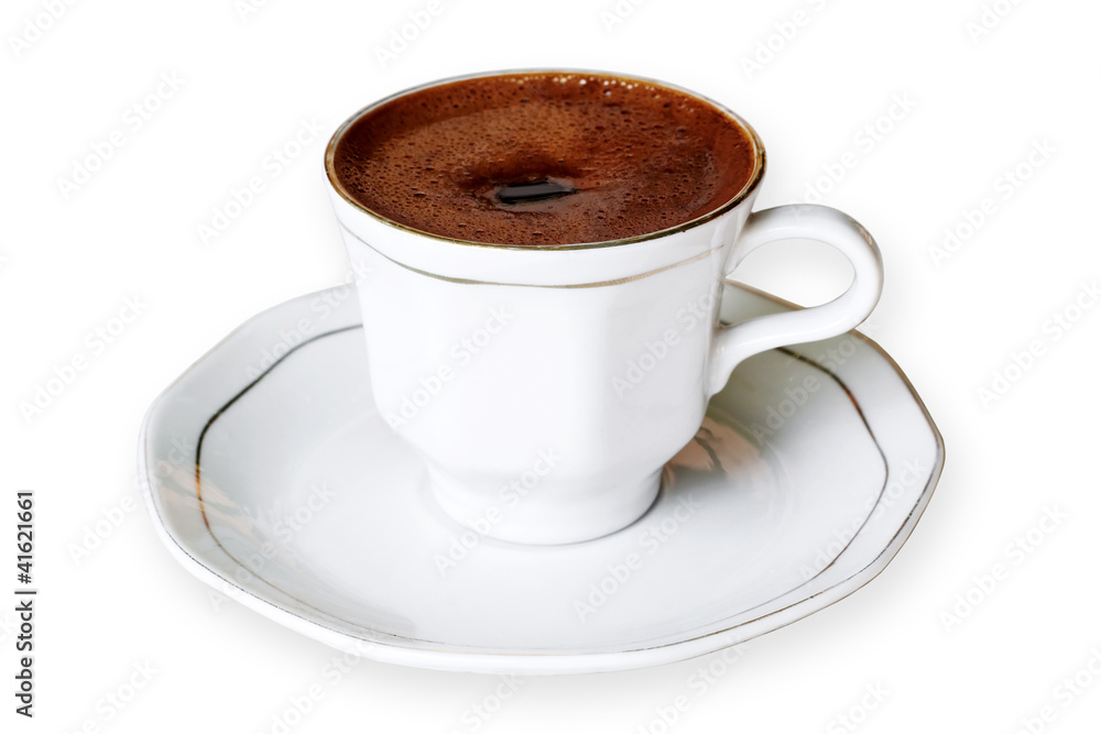 Fototapeta premium Cup of Turkish coffee on white
