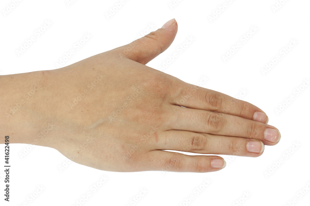hand on white background hand on white background