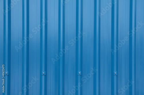Closeup of blue corrugated longrun iron photo