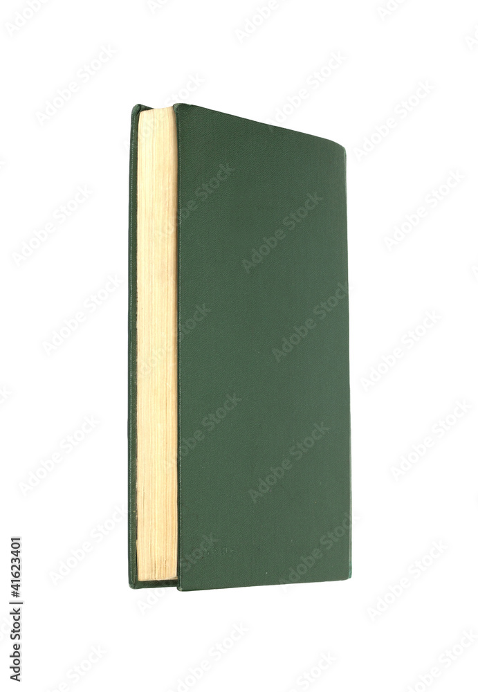 Green books on white background isolated Green books on white background isolated