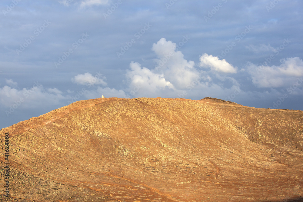 crater view of montana roja in Playa Blanca