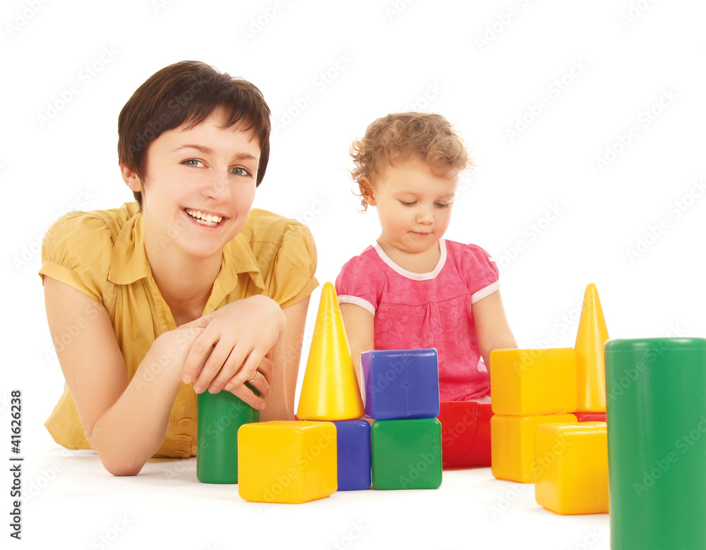 Baby playing with mother Baby playing with mother