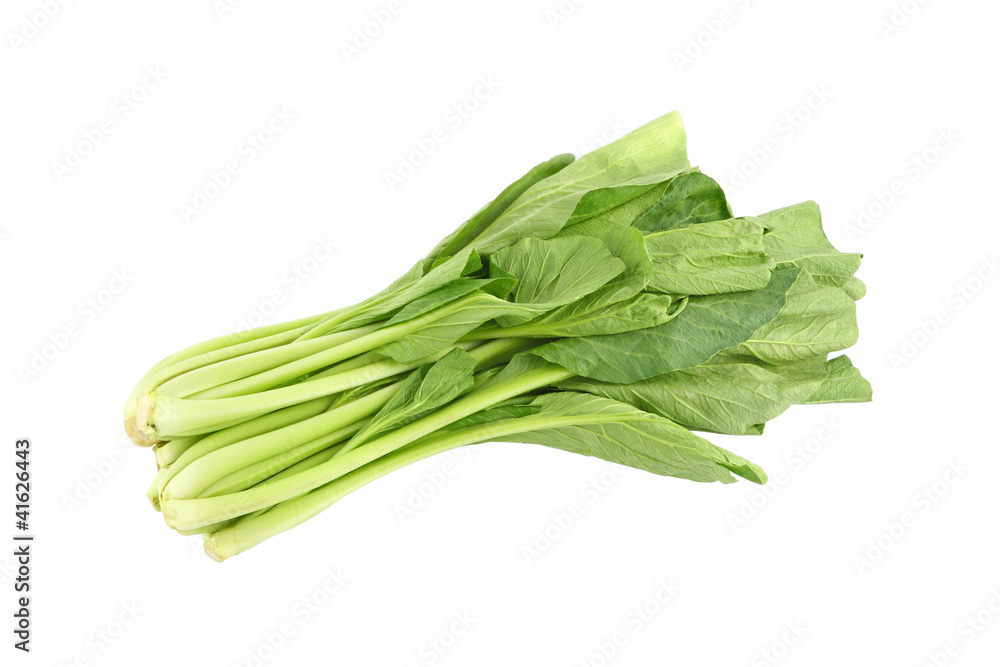 Chinese mustard green vegetable on white background. Chinese mustard green vegetable on white background.