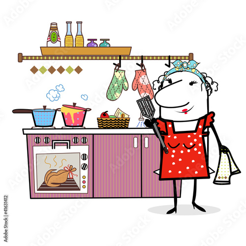 Hausfrau in der Küche