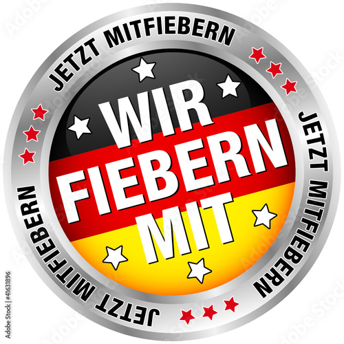 Button Banner "Wir fiebern mit" schwarz/rot/gold