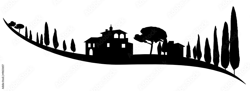 Naklejka premium Landschaft Silhouette Südeuropa