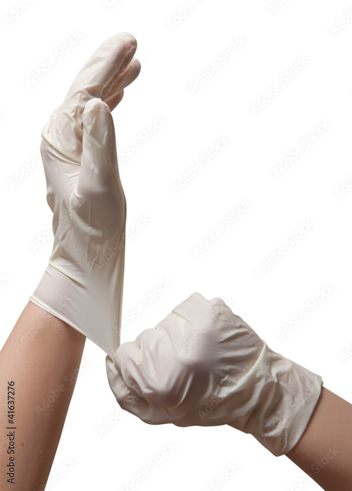 Hands of a doctor in a sterile gloves Hands of a doctor in a sterile gloves