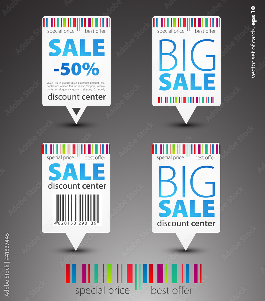 Obraz premium Set of color sale pointers