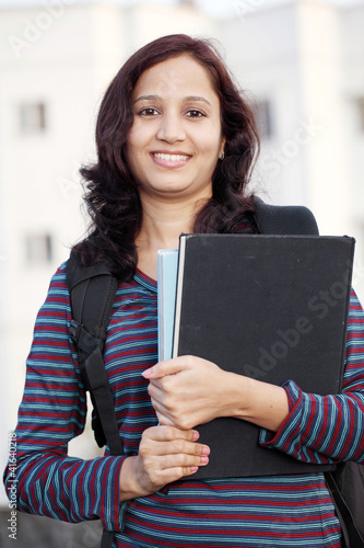 Happy female college student