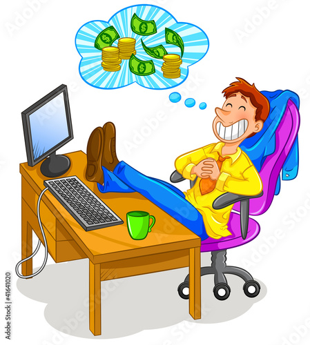 worker thining about money