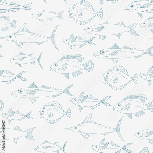 fishes seamless pattern