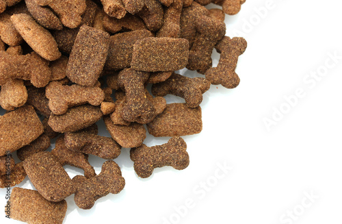 dry dog food isolated on white