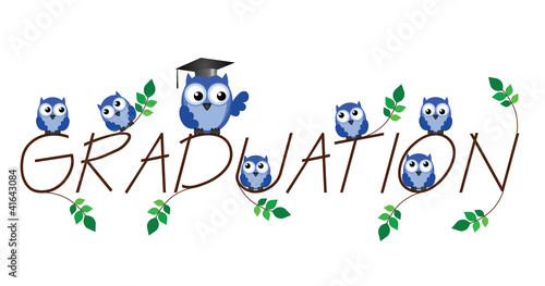 Graduation twig text isolated on white background