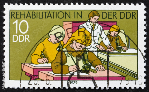 Postage stamp DDR 1979 Hospital Classroom, Rehabilitation in DDR