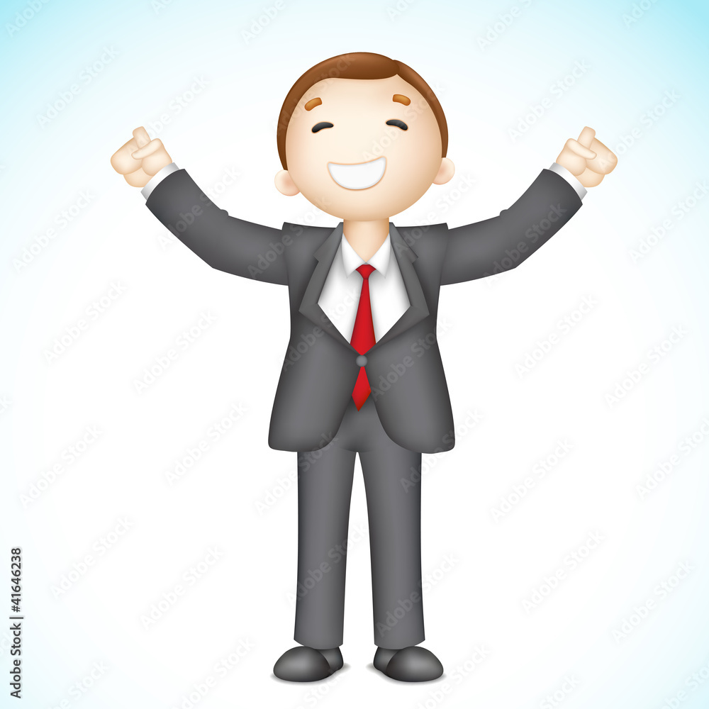 Happy 3d Business man in Vector Happy 3d Business man in Vector