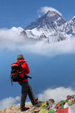 Man in front of Mt Everest, Nepal