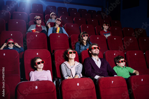 People in 3D movie theater