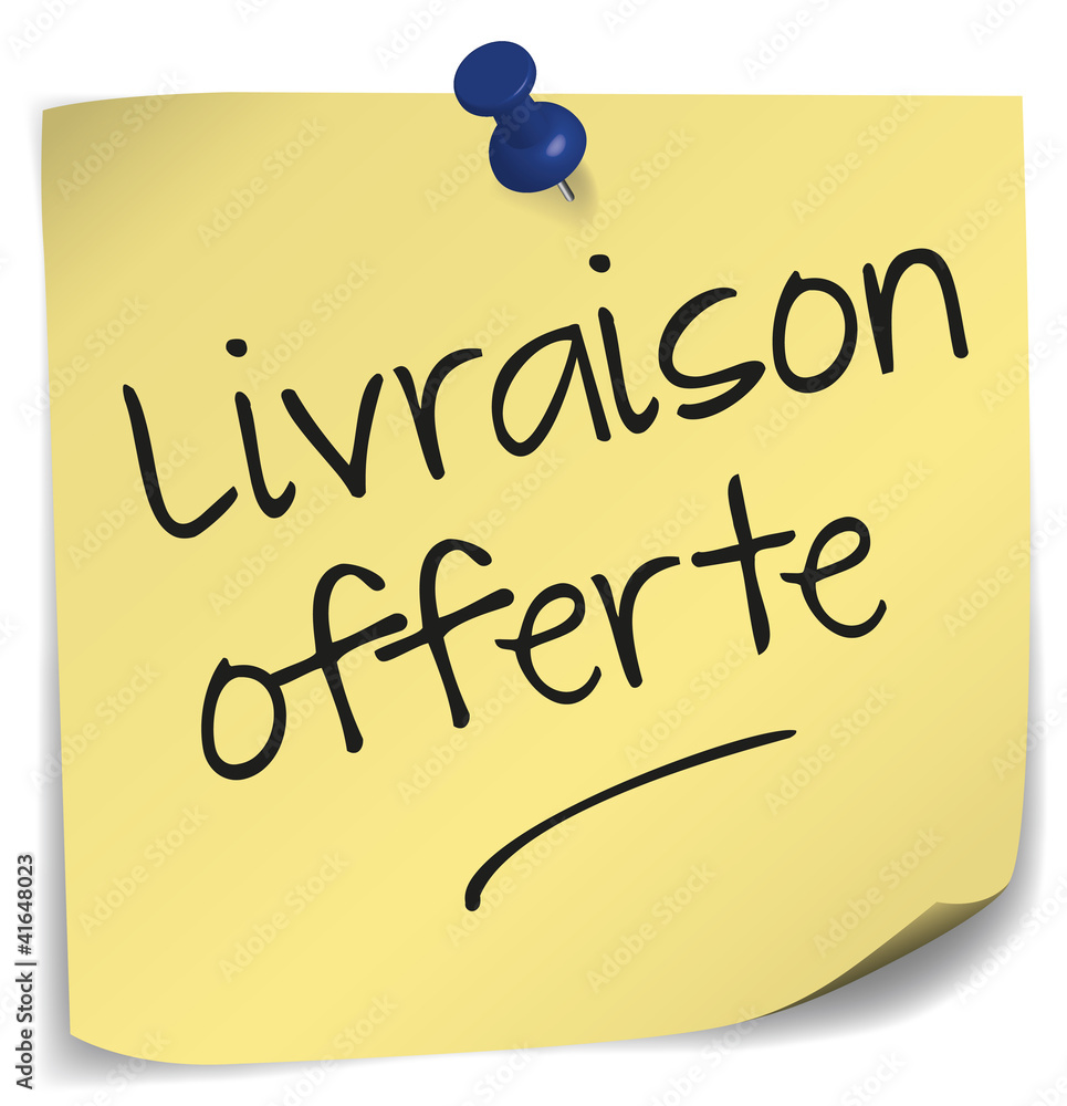 post-it ; livraison offerte Stock Illustration | Adobe Stock