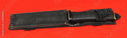 A Vintage Dagger in a Black Protective Sheath.