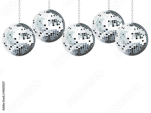 Boules disco fond blanc