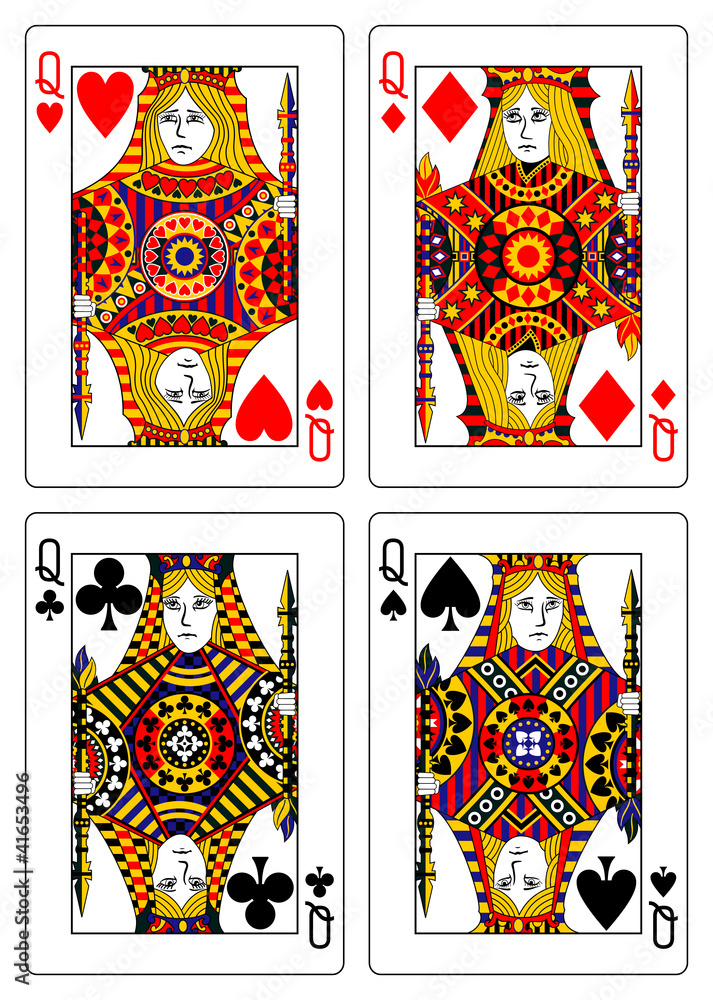 set of queens playing cards 62x90 mm