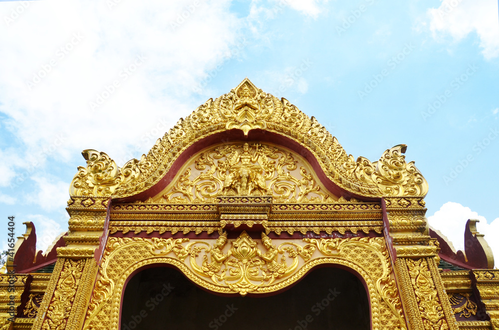 Art Thai style in temple Wat Phra Mahathat Chedi Chaimongkol