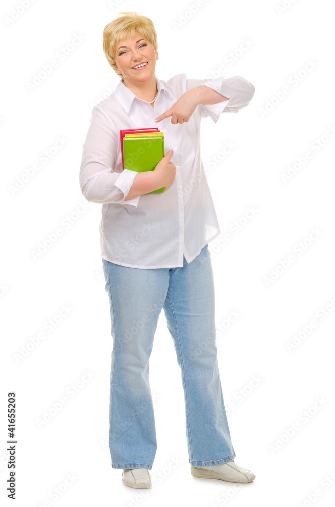 Senior woman with books Senior woman with books